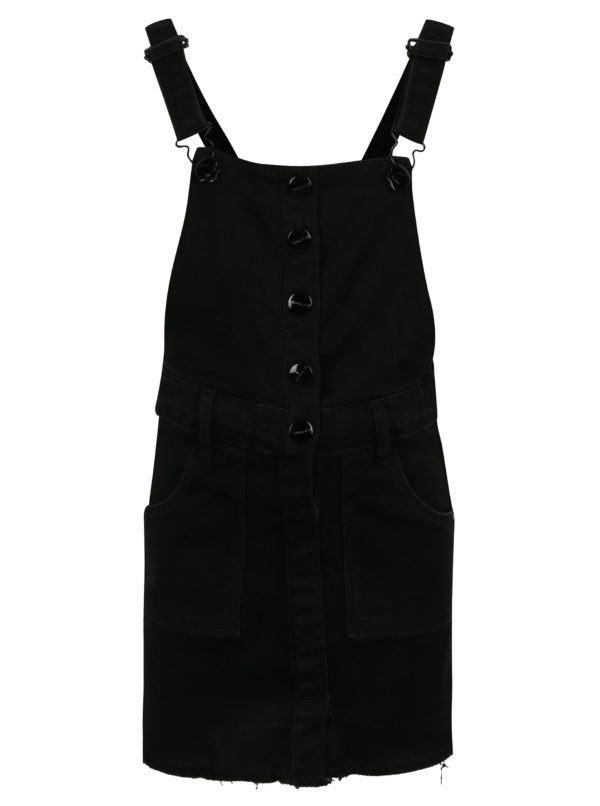 Čierna dievčenská rifľová sukňa s trakmi name it Biclik