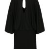 Čierne šaty s voľným topom s netopierími rukávmi La femme MiMi