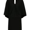 Čierne šaty s voľným topom s netopierími rukávmi La femme MiMi