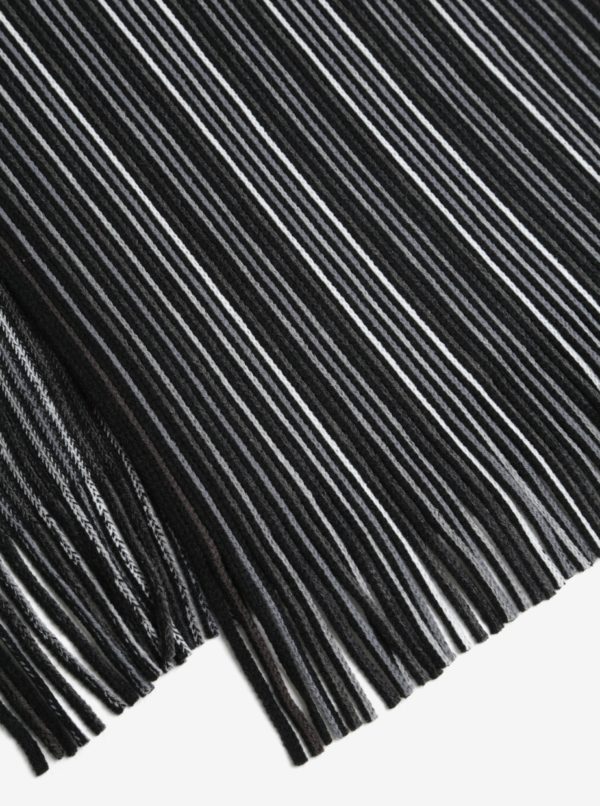 Sivo-čierny pruhovaný šál Burton Menswear London