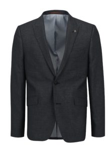 Modré oblekové skinny sako s jemným vzorom Burton Menswear London