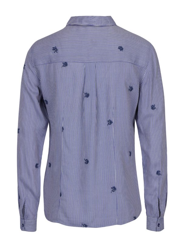 Modrá pruhovaná košeľa s výšivkami M&Co