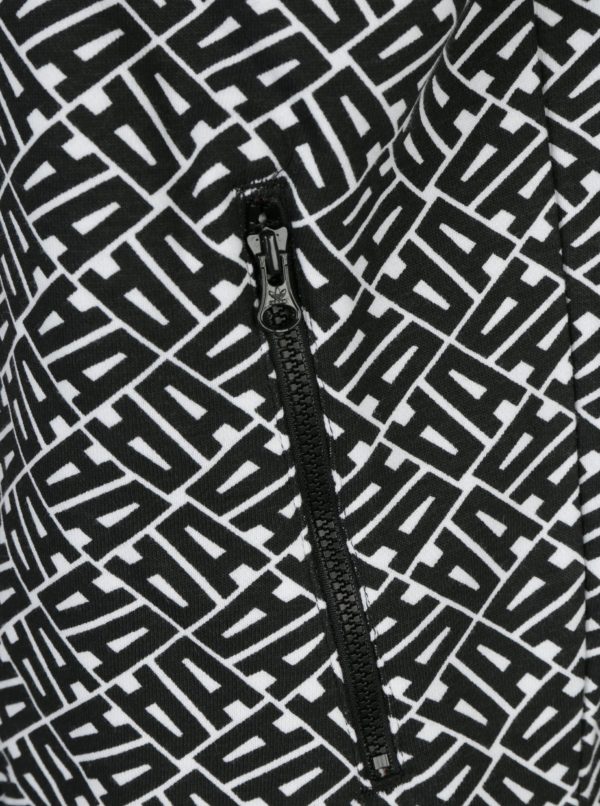 Bielo-čierna dámska vzorovaná mikina s kapucňou adidas Originals
