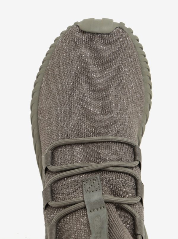 Kaki dámske tenisky s trblietavým efektom adidas Originals Tubular Dawn