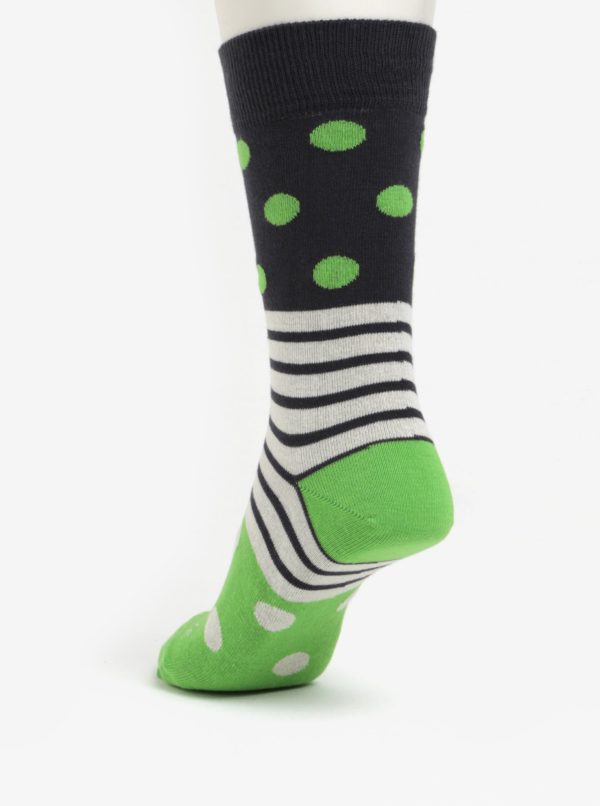 Sada troch párov unisex ponožiek v béžovej a zelenej farbe a v darčekovej krabičke Fusakle Guľkopásik