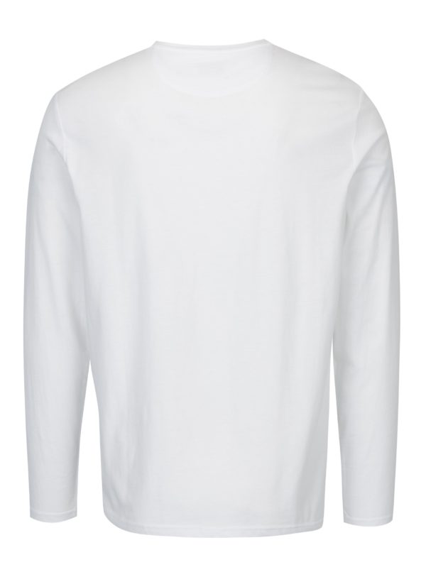Biele slim fit basic tričko s dlhým rukávom Farah Denny