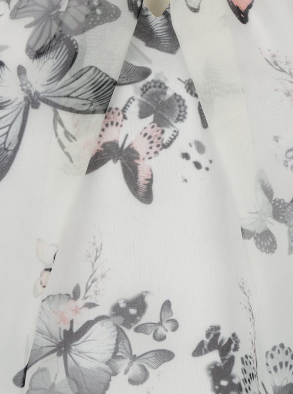 Krémová blúzka s potlačou motýľov a krátkym rukávom Billie & Blossom