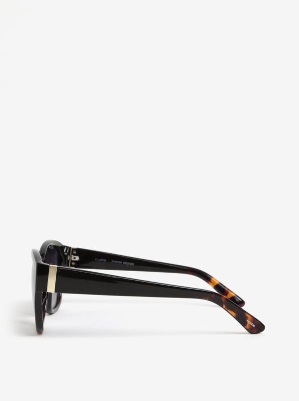 Čierne dámske slnečné okuliare s pozlátenými detailmi Pilgrim Edita
