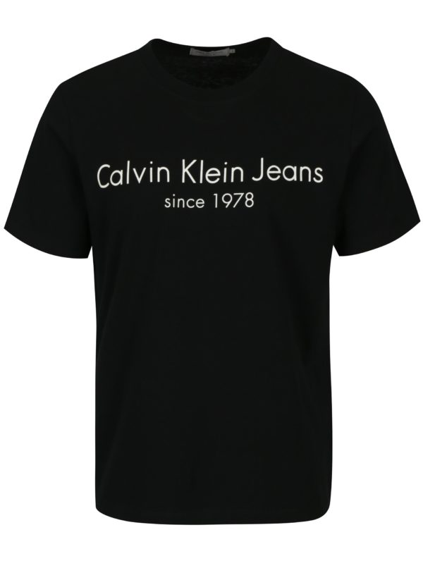 Čierne pánske regular fit tričko s potlačou Calvin Klein Jeans
