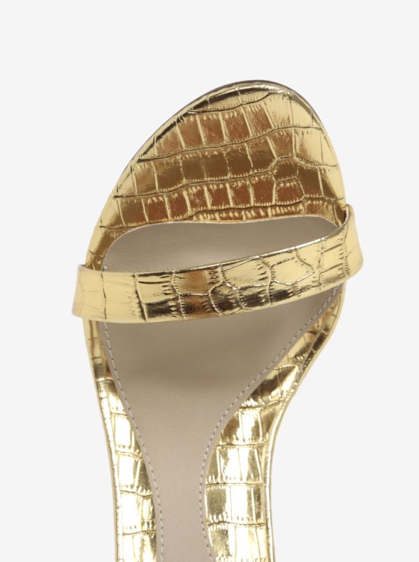 Sandále s hadím vzorom v zlatej farbe MISSGUIDED