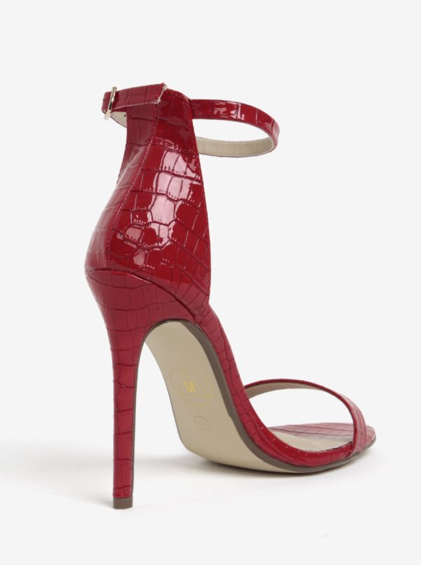 Červené sandále na ihličkovom podpätku MISSGUIDED