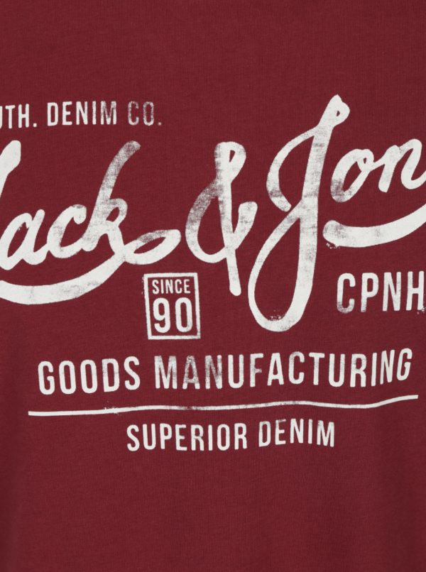 Vínové tričko s potlačou Jack & Jones Slack