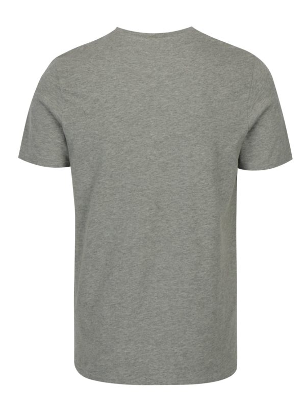 Sivé melírované tričko s potlačou Jack & Jones Slack