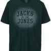 Tmavozelené tričko s potlačou Jack & Jones Stencild