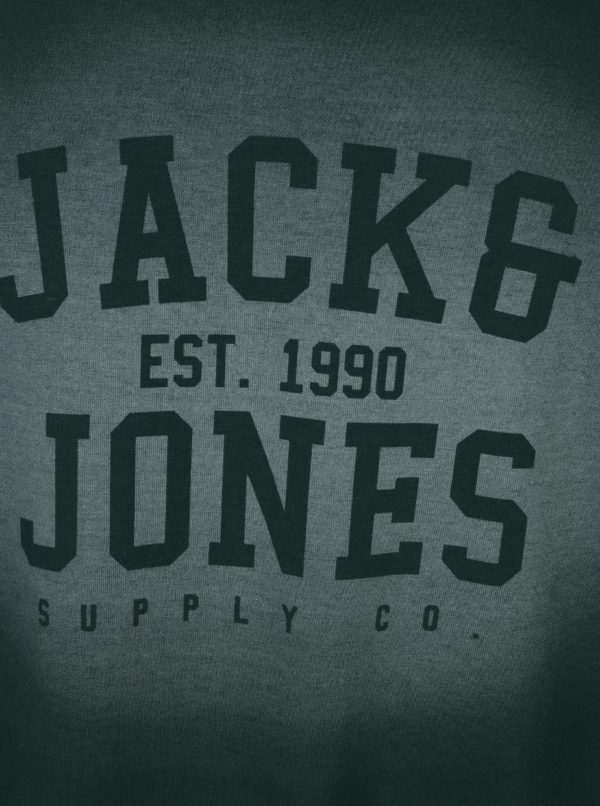 Tmavozelené tričko s potlačou Jack & Jones Stencild