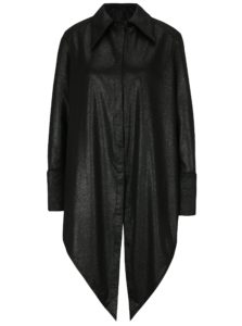 Čierna dlhá košeľa s metalickým vzorom La femme MiMi