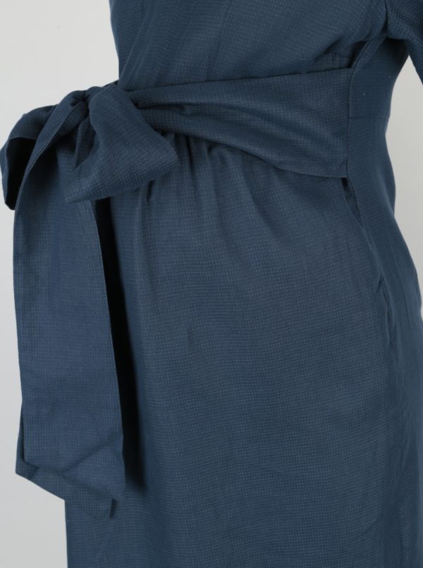 Tmavomodré tehotenské šaty s opaskom Mama.licious Vintage