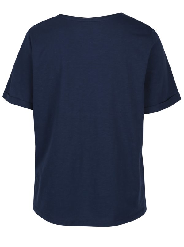 Modré regular tričko s vreckom Ulla Popken