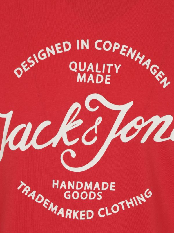 Červené tričko s potlačou Jack & Jones New Raffa