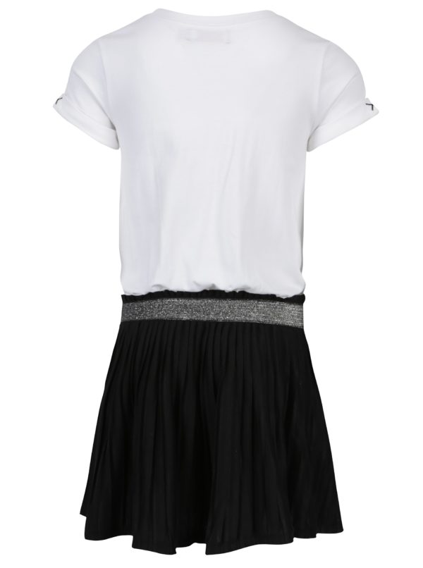 Čierno-biele dievčenské šaty s potlačou Bóboli