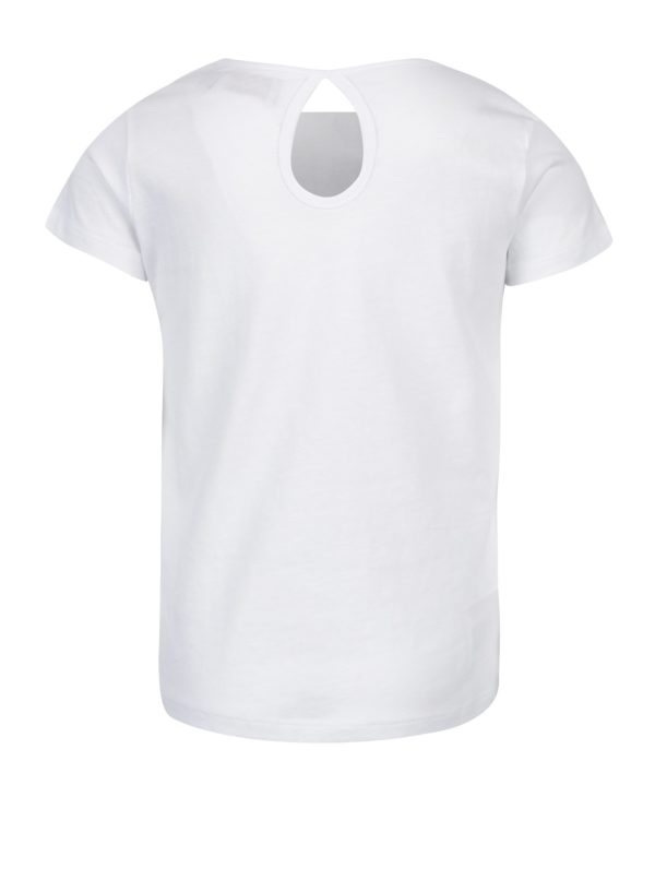 Biele dievčenské tričko s trblietavou potlačou Bóboli