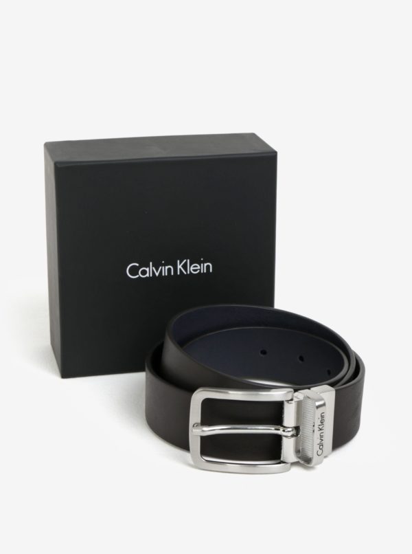 Tmavohnedý pánsky kožený opasok Calvin Klein Mino
