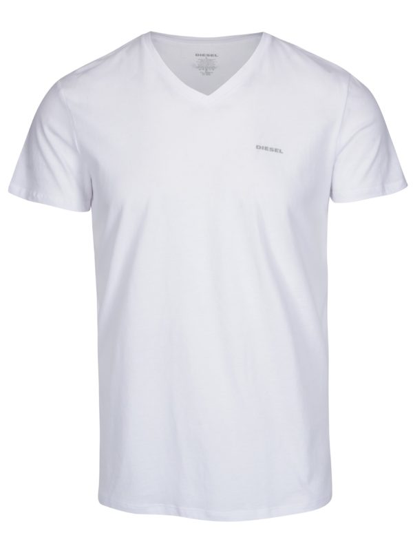 Súprava troch tričiek pod košeľu s véčkovým výstrihom v bielej farbe Diesel