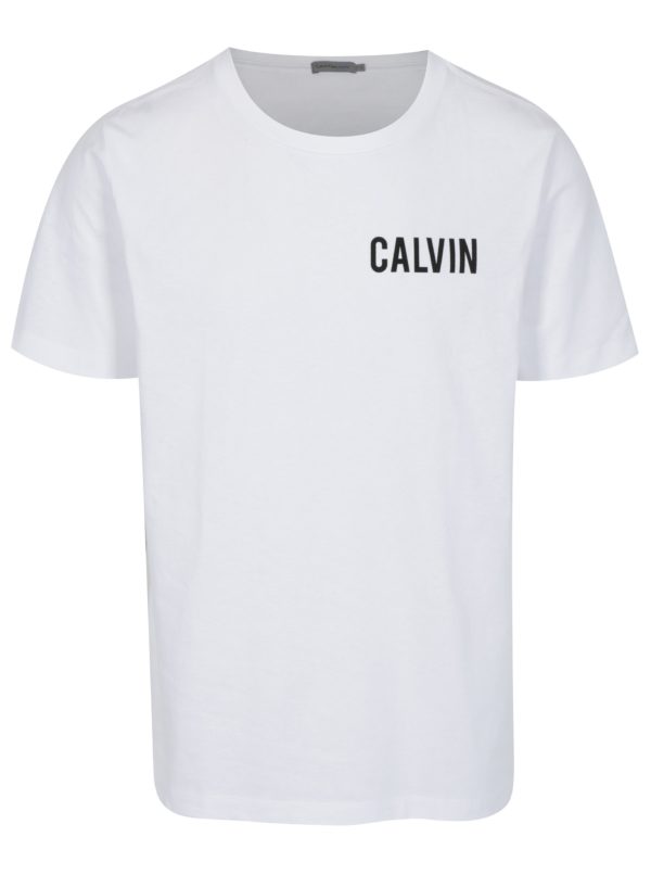 Biele pánske tričko s potlačou na chrbte Calvin Klein Toreos