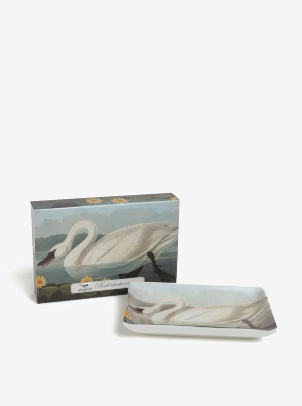 Krémová porcelánová miska s labuťou Magpie Swan