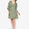 Krémovo-zelené zavinovacie šaty VILA Picana