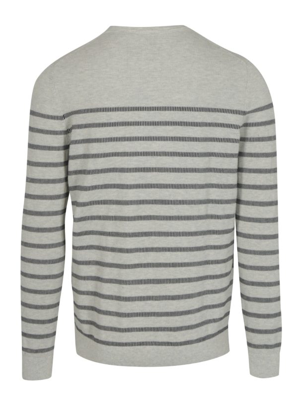 Krémový pánsky pruhovaný sveter s.Oliver