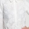 Biela čipkovaná košeľa s dlhým rukávom French Connection Southside