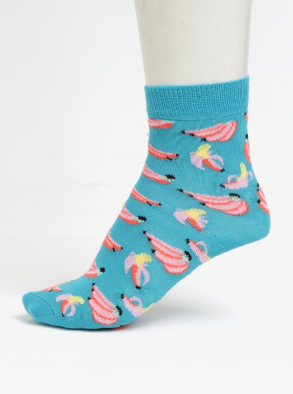 Súprava dvoch párov detských ponožiek v oranžovej farbe Happy Socks Banana