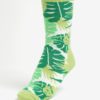 Zelené dámske ponožky s motívom listov Happy Socks Jungle