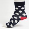 Červeno-modré detské ponožky s bodkami a pruhmi Happy Socks Big Dot