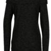 Tmavosivý melírovaný sveter s odhalenými ramenami Dorothy Perkins