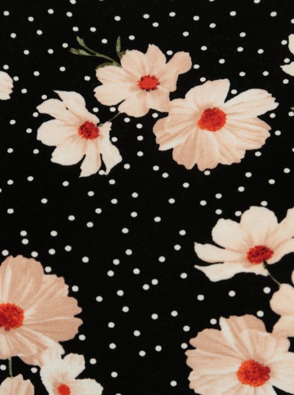 Čierne kvetované tričko Dorothy Perkins
