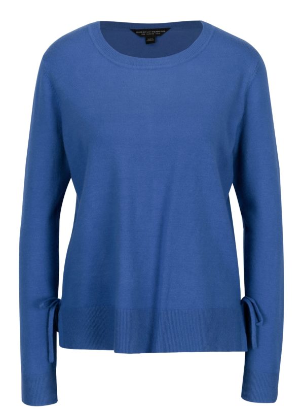Modrý sveter s mašľou na bokoch Dorothy Perkins