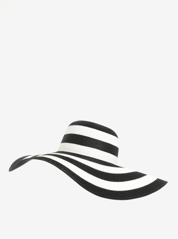 Čierno-biely pruhovaný klobúk VERO MODA Lisa