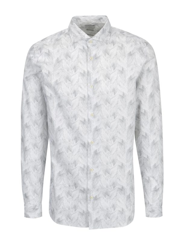 Biela vzorovaná regular fit košeľa Selected Homme Two Sel