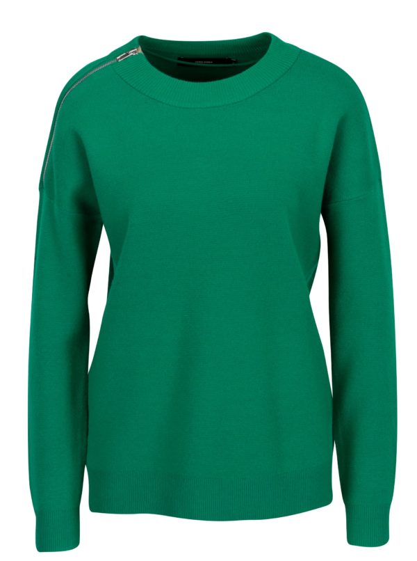 Zelený sveter so zipsom VERO MODA Julie