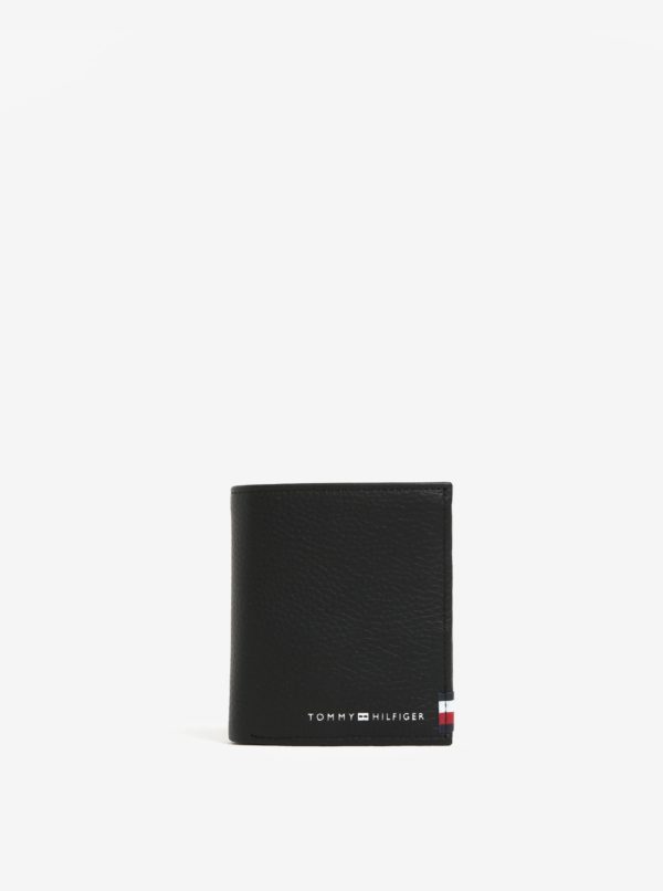 Čierna pánska kožená peňaženka Tommy Hilfiger Soft