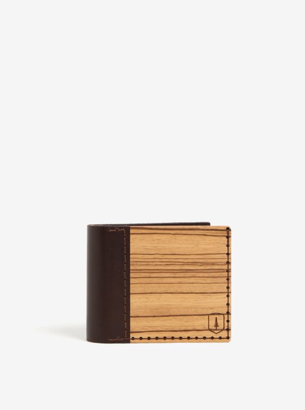 Svetlohnedá drevená peňaženka BeWooden Lineari