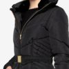 Čierny prešívaný zimný kabát s vysokým golierom Oasis Cairnwell