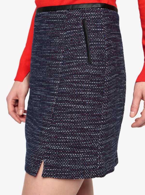 Tmavomodrá vzorovaná sukňa Oasis Merlot