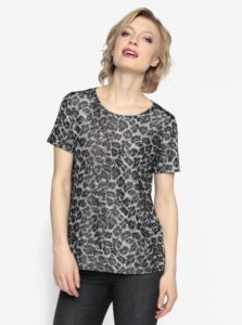 Vzorované tričko v čiernej a striebornej farbe Oasis Animal