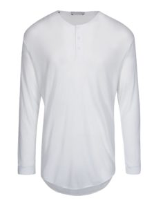 Biele oversize tričko s dlhým rukávom Selected Homme Splint