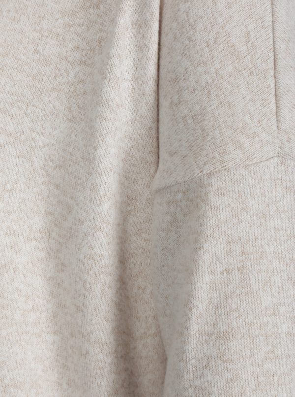 Béžový melírovaný voľný sveter s 3/4 rukávom ONLY New Maye