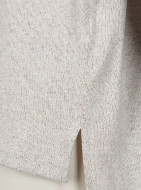 Béžový melírovaný voľný sveter s 3/4 rukávom ONLY New Maye
