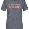 Sivé dámske melírované tričko s potlačou Vans Flying